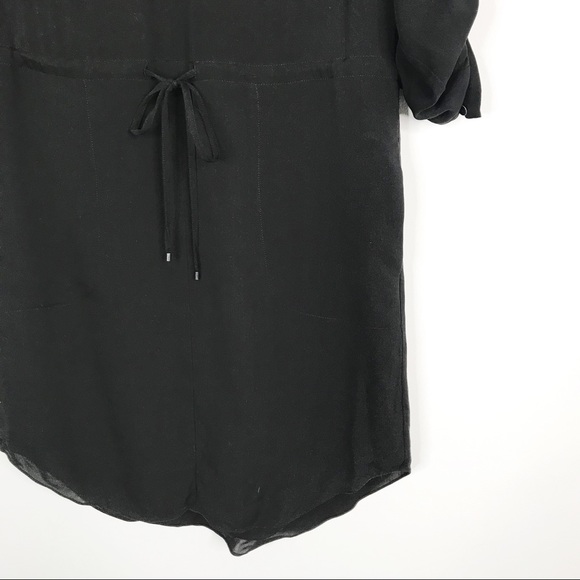 Rebecca Taylor Silk Tie Waist Dress Black Size 0 - Picture 4 of 10